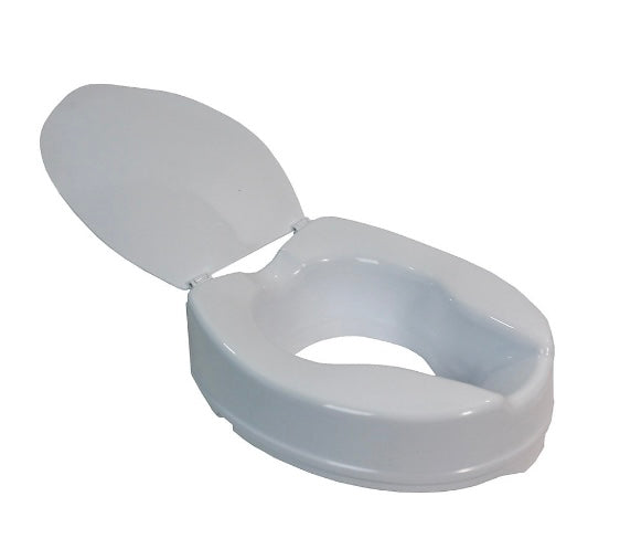 Raised Toilet Seat Aid with Lid 10cm (4") Elevated Strong and Durable (S192)