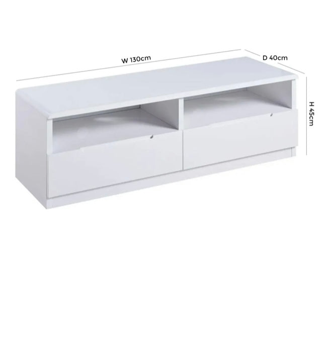 Manhattan White High Gloss Media Unit (S290)