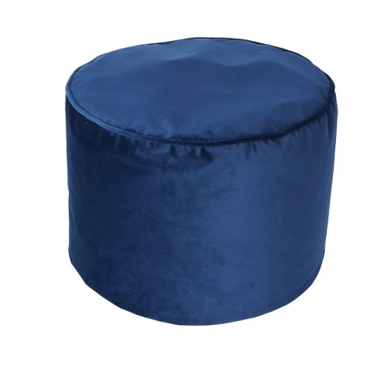 Core Velvet Blue Round Pouffe (S306)