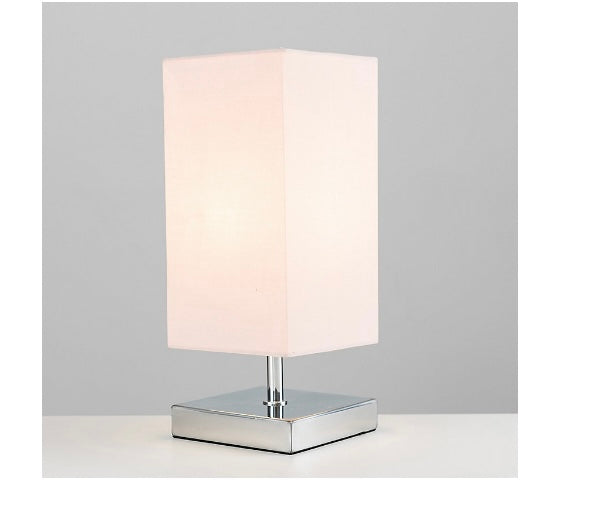 ValueLights Polished Chrome Touch Table Lamp With Pink Shade (S343)