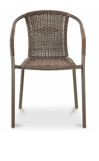 GoodHome Bari Brown Metal Armchair (S350)