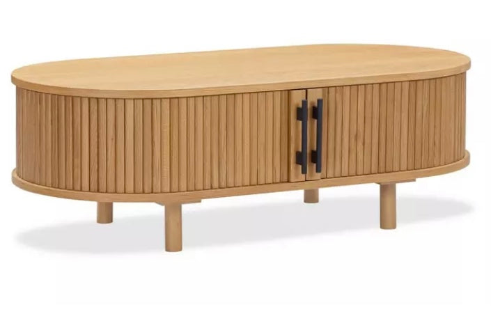 Oak Coffee Table With Sliding Doors (S260)