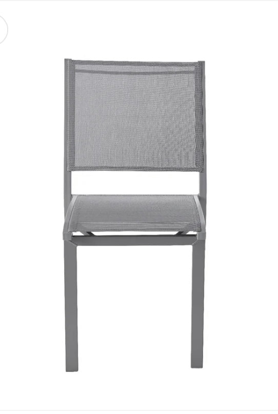 GoodHome Moorea Grey Metal Chair THIS CHAIR HAS MARKS! (S364)