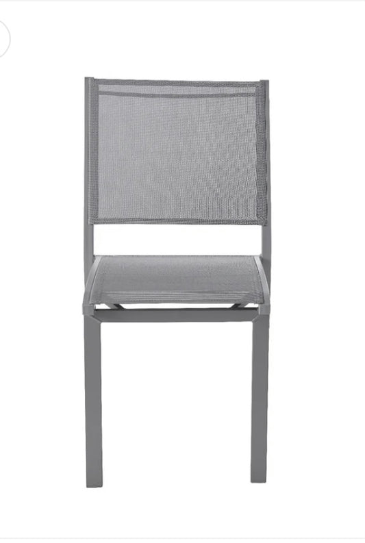 GoodHome Moorea Grey Metal Chair THIS CHAIR HAS MARKS! (S364)