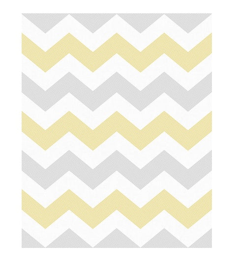 Boutique Ripple Grey & yellow Chevron Embossed Wallpaper (S374)