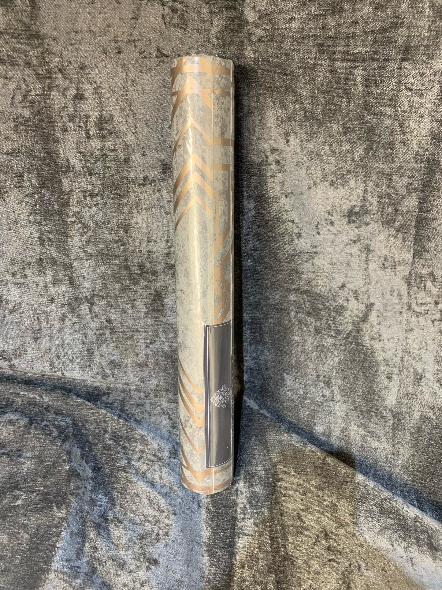 Holden Decor Delano Grey/Rose Gold Art Deco Blown Wallpaper (S375)