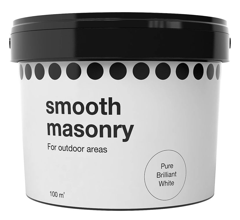 Pure brilliant white Smooth Matt Masonry paint, 10L (S854)