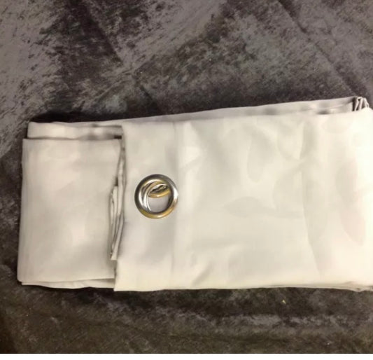 Single Curtain D 90" x W 52" (229x132cm) Grey Floral Eyelet (S) (S912)