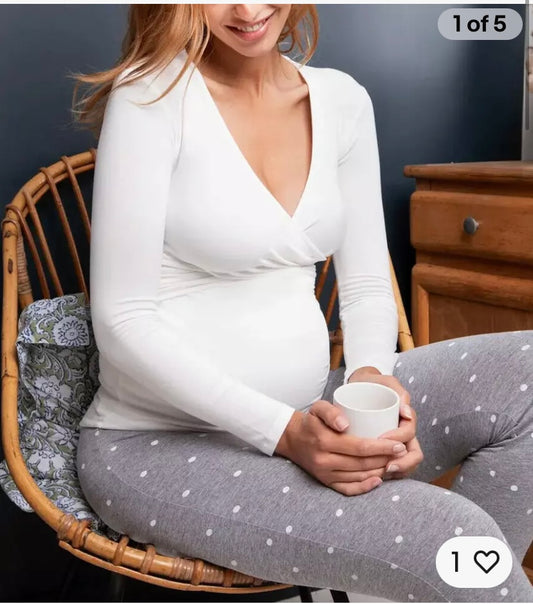 Maternity PJs Over Belly Band Eliott Ls UK14/16 Envie de Fraise (A) (S945)