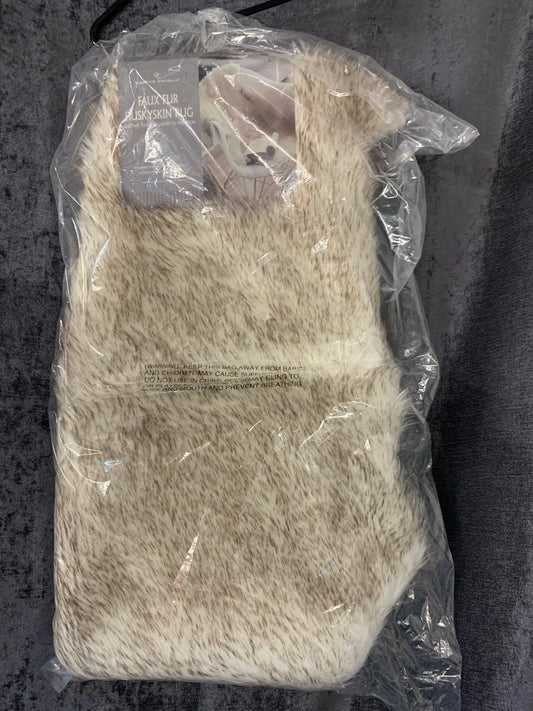 Faux Fur Huskyskin Rug White And Brown (B28)