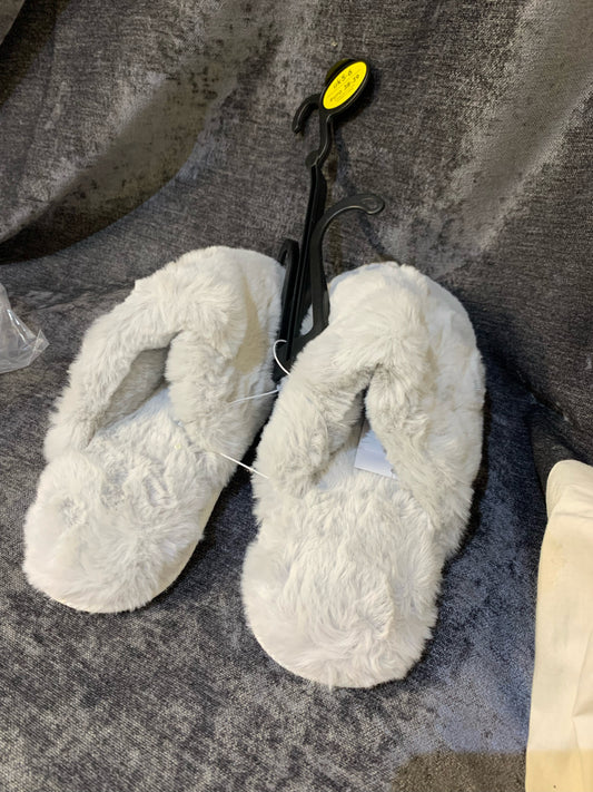 Ultra Soft Slippers Size 5-6 Grey And Pink (S996) (N)