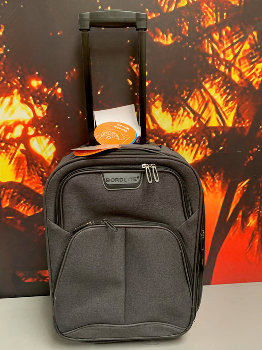 Dark grey cabin case fabric suitcase 49 X 33 X 18cm (S232) (T)