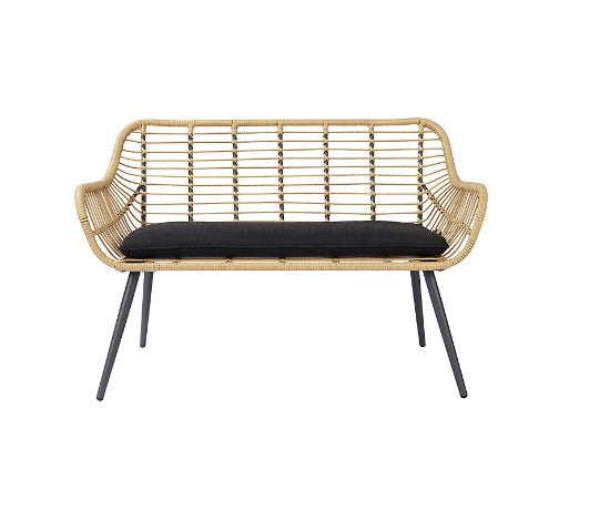 GoodHome Apolima Rattan effect Bench 120cm(W) 81cm(H) (S159)