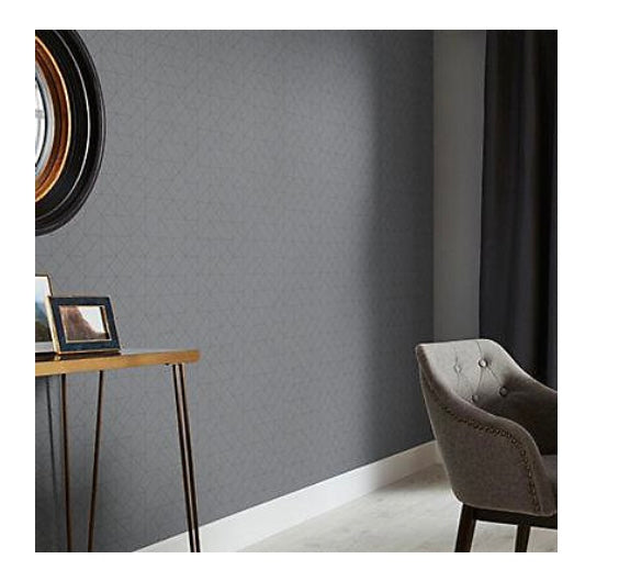 GoodHome Patula Dark grey Ridged effect Geometric Textured Wallpaper (194539) (S268)