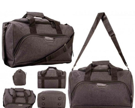 DARK GREY LARGE HOLDALL POLYESTER BAG (JBTB71 S119)