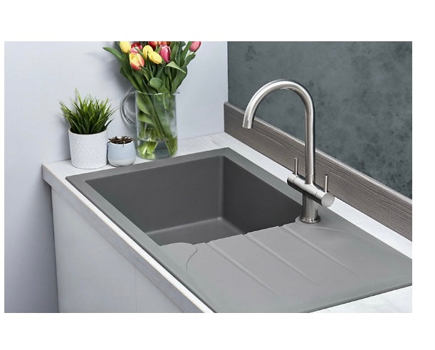 Liquida LP10GR 1.0 Bowl Composite Reversible Inset Grey Kitchen Sink (S273)