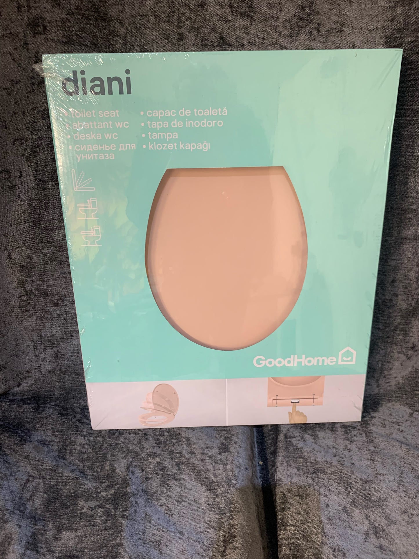 GoodHome Diani Pink Standard Soft close Toilet seat (S337)