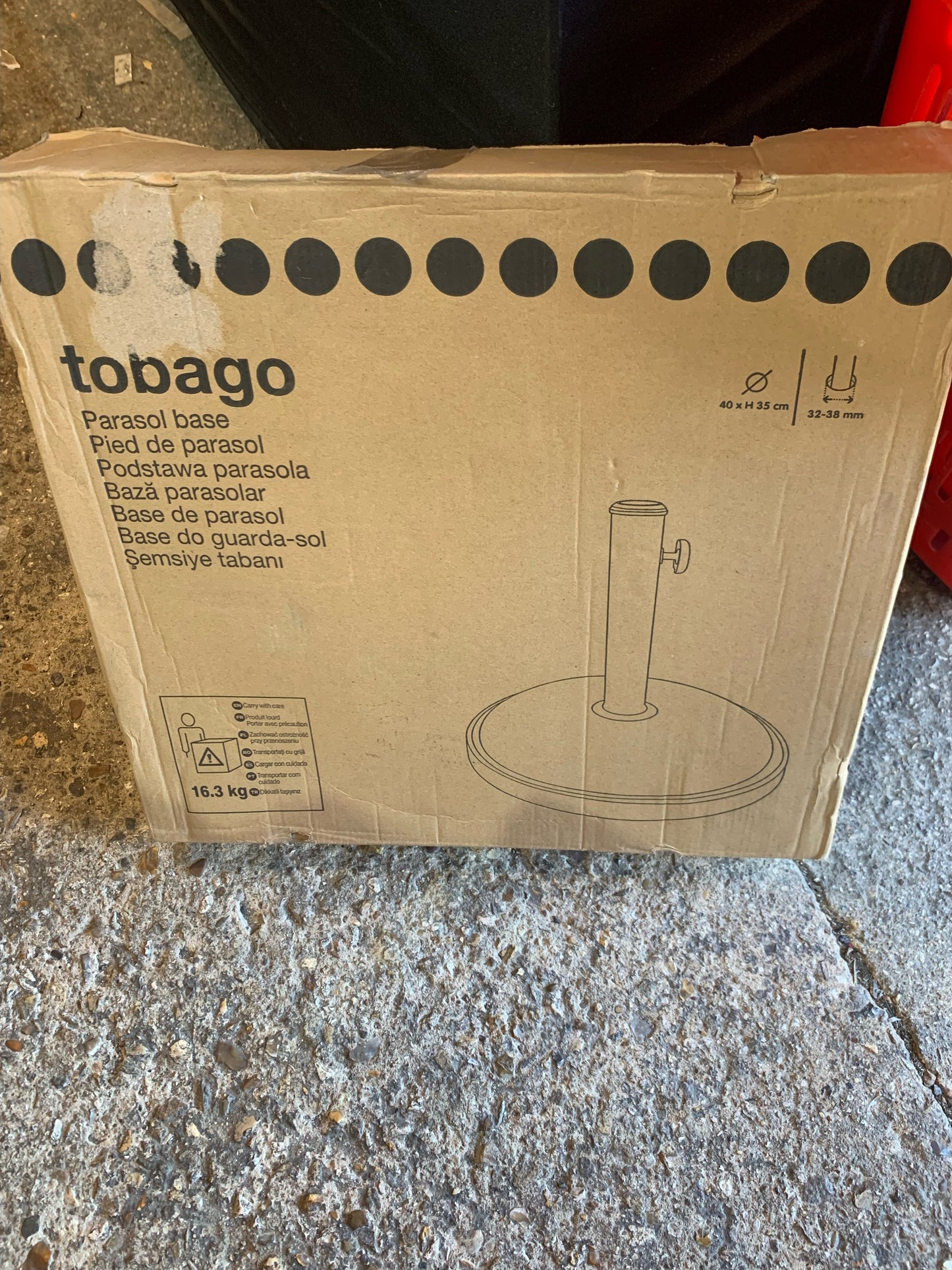 Tobago Black Parasol base 15kg (S339)