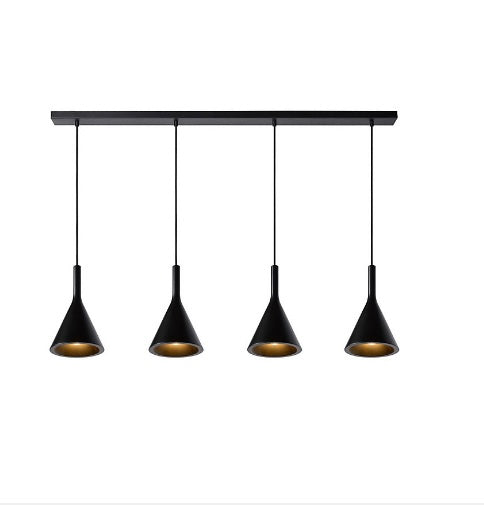 Lucide GIPSY - Pendant light - 4xE27 - Black (S345)