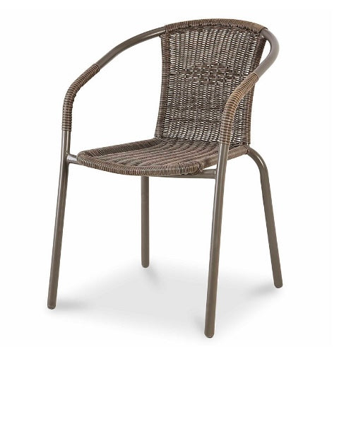 GoodHome Bari Brown Metal Armchair (S350)