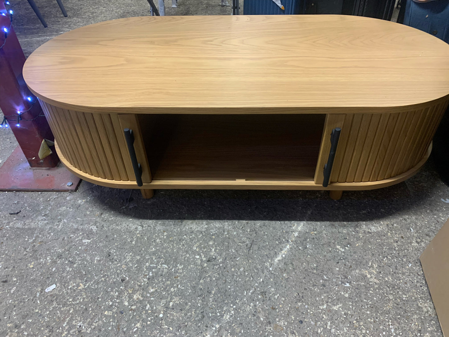 Oak Coffee Table With Sliding Doors (S260)