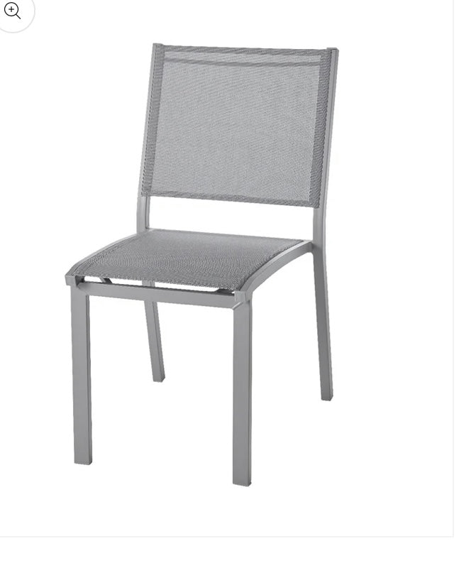 GoodHome Moorea Grey Metal Chair THIS CHAIR HAS MARKS! (S364)