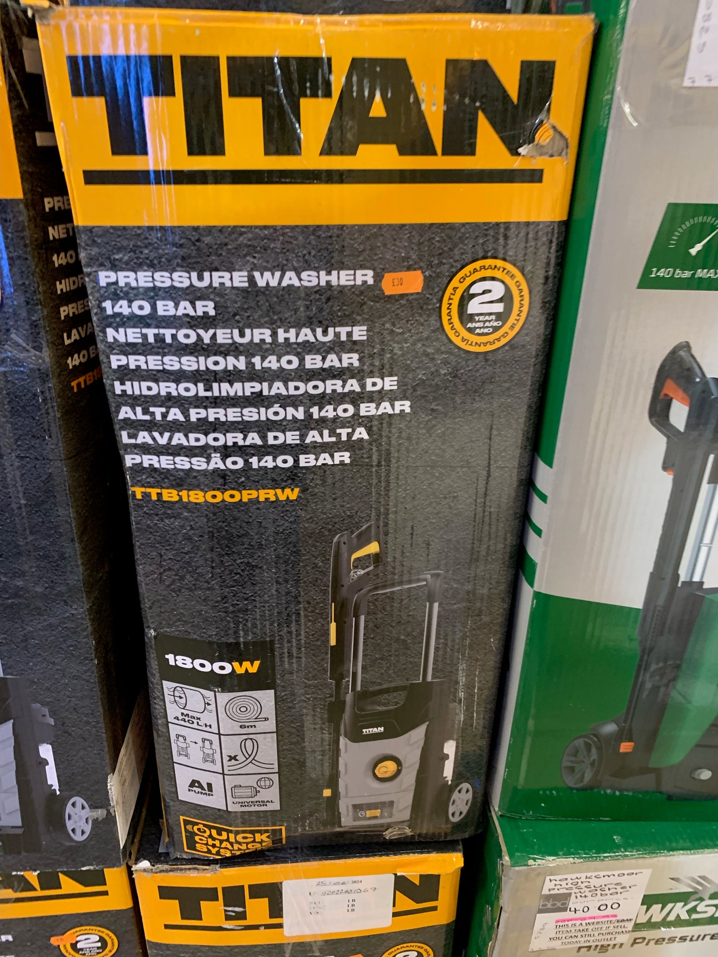 Titan Pressure Washer 140Bar 1800W (S379)