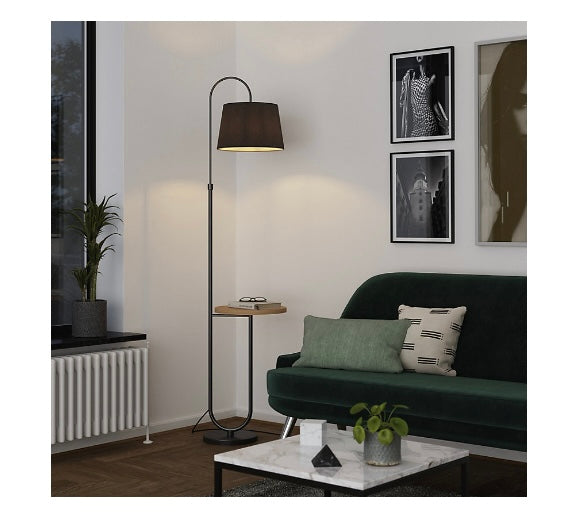 Goodhome Braintree Matt Black Floor Lamp (S395)