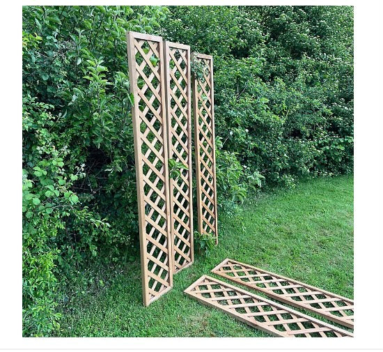 Set of 5 Wooden Framed Square Trellis Panels (180cm x 30cm) (S403)