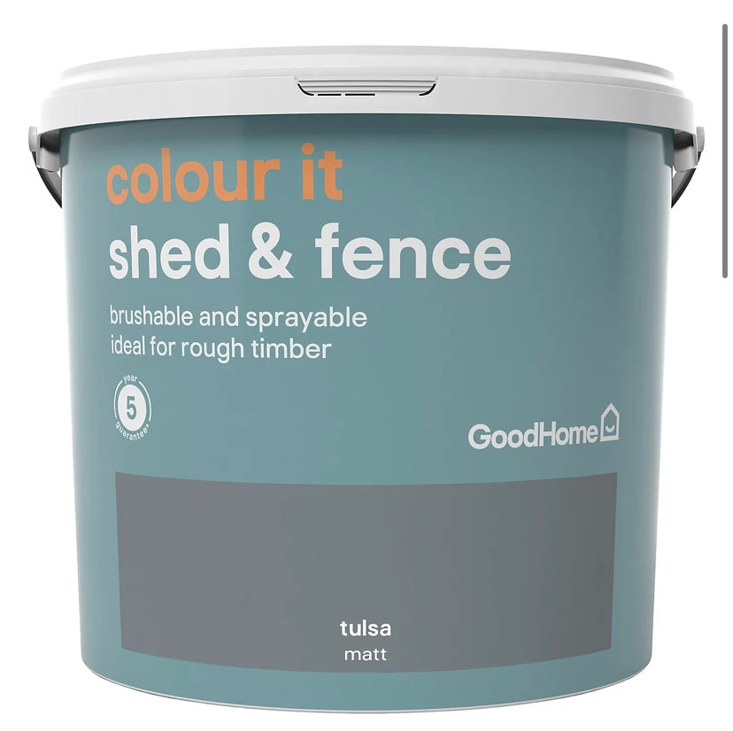 GoodHome Colour it Tulsa Matt Fence & shed Stain, 5L (S852) COLLECTION ONLY!