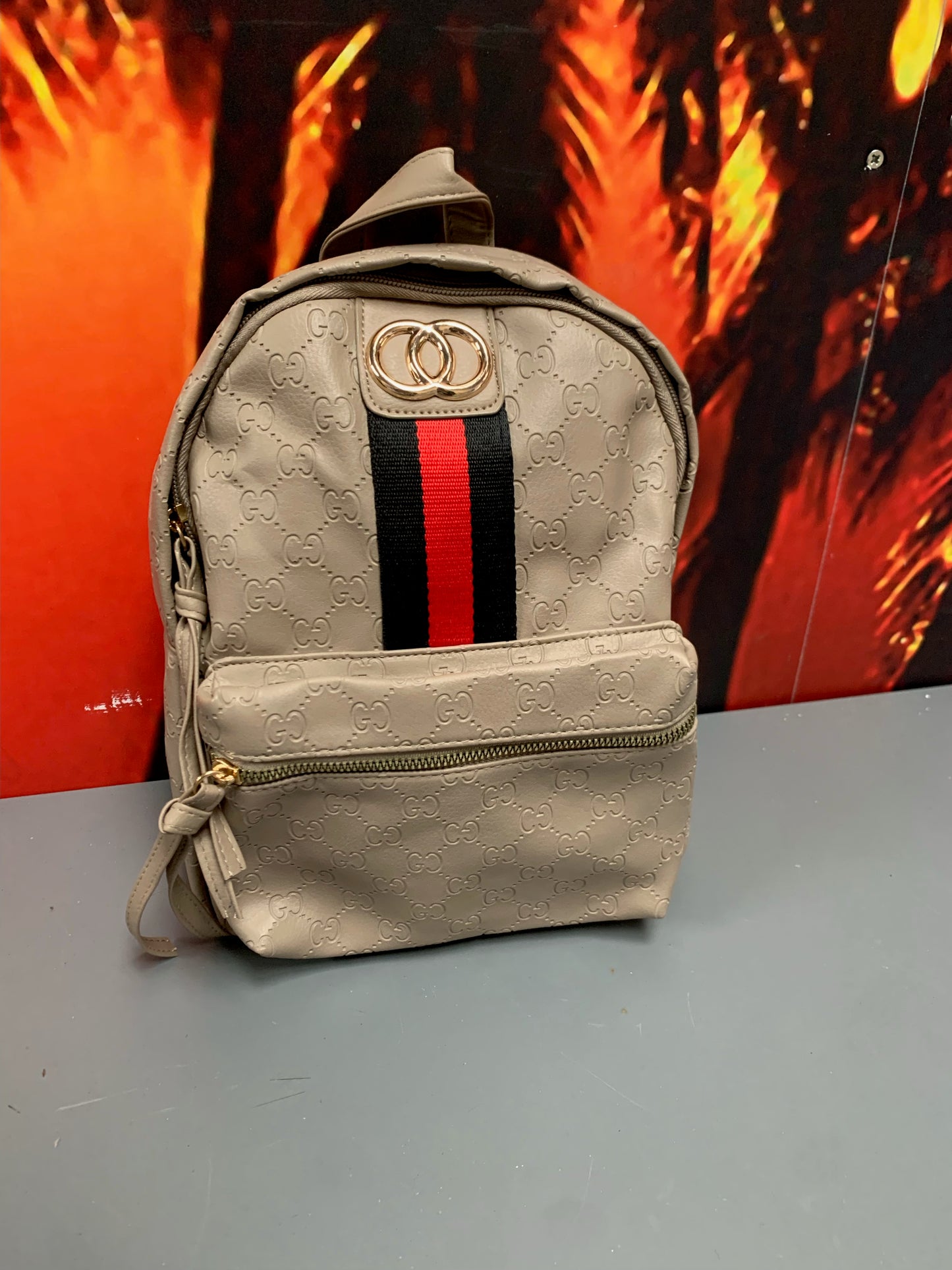 Ladies Mushroom Rucksack Handbag (B23) (W)