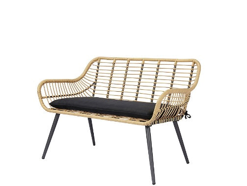 GoodHome Apolima Rattan effect Bench 120cm(W) 81cm(H) (S159)