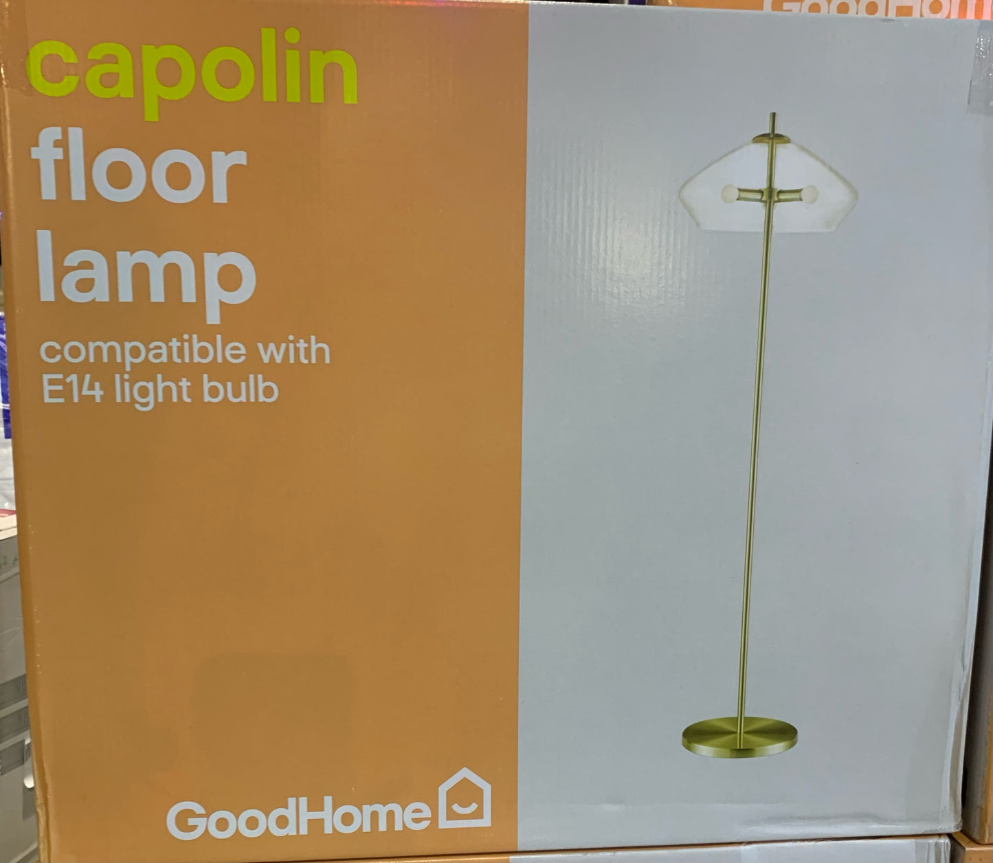 GoodHome Capolin Gold effect Floor light RRP- £40.00 OUR PRICE -£25.00  (S4)