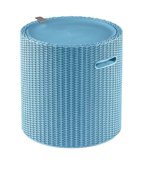 Keter Mia Blue Rattan effect Cool stool box (S181)