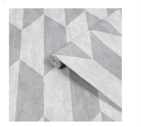 GoodHome Garnet Grey Silver effect Geometric Textured Wallpaper Batch No- A (S264)