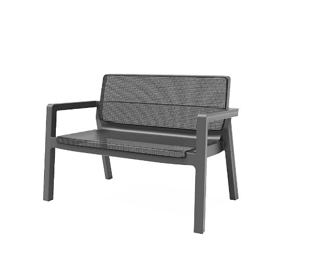 Keter Emily Graphite black Rattan effect 3 seater Garden furniture set CHAIR MISSING (S300)