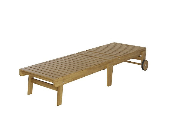 GoodHome Denia Natural Wooden Sun lounger (S305)