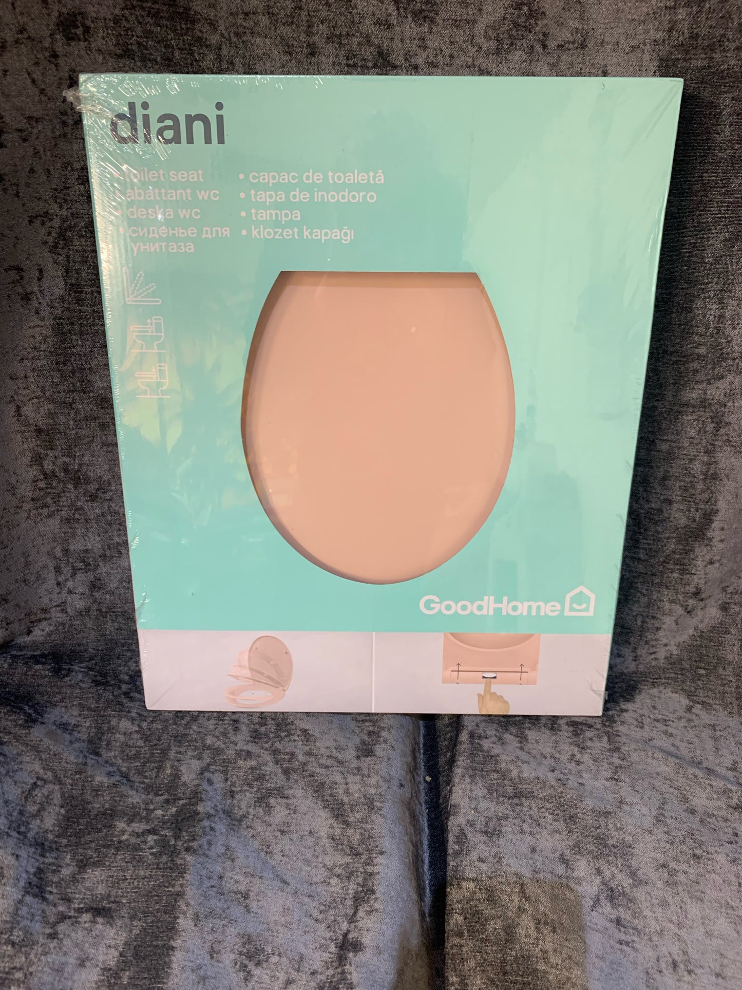 GoodHome Diani Pink Standard Soft close Toilet seat (S337)