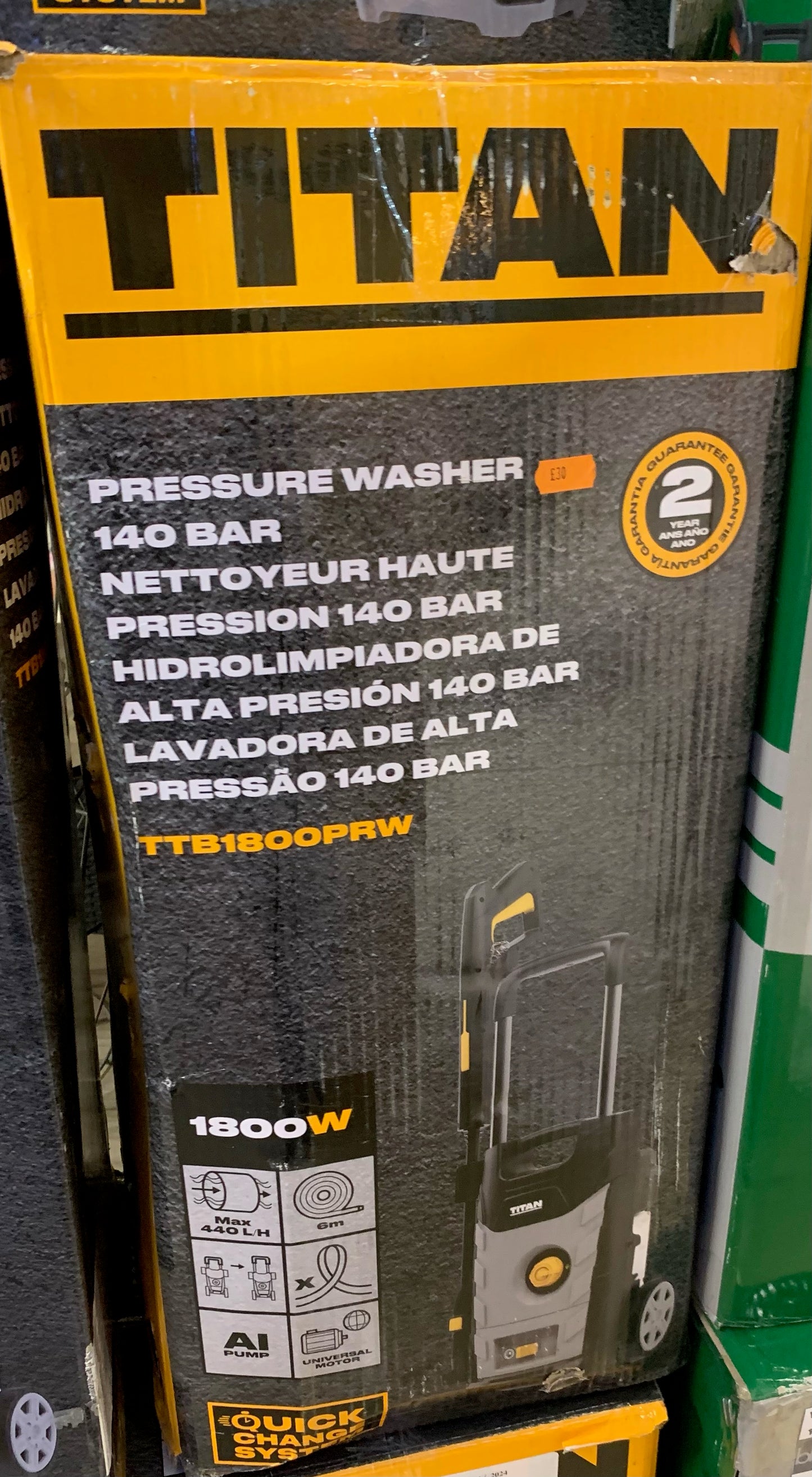 Titan Pressure Washer 140Bar 1800W (S379)