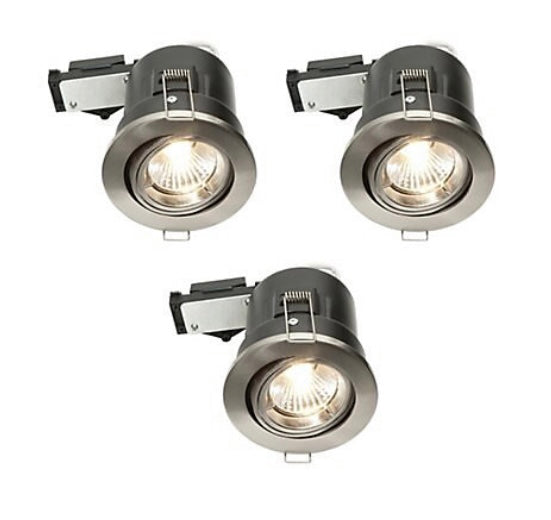 Diall Chrome effect Adjustable LED Warm white Downlight 3.5W IP23, Pack of 3 (S390)