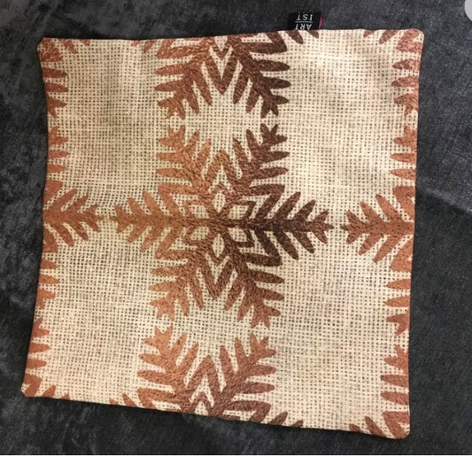 Cushion Cover 29x29cm Snowflake Brown Naturals (S896) (R)