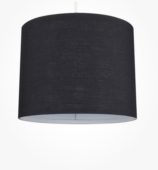 Pendant Drum Shade Black Rolla KD NE Small 200mmx250mm 19407 (R) (S904)