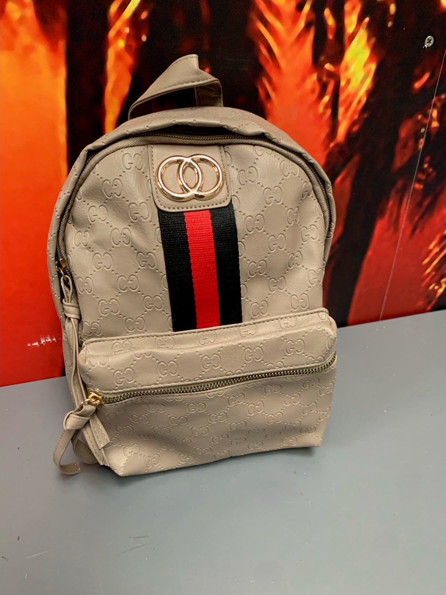 Ladies Mushroom Rucksack Handbag (B23) (W)
