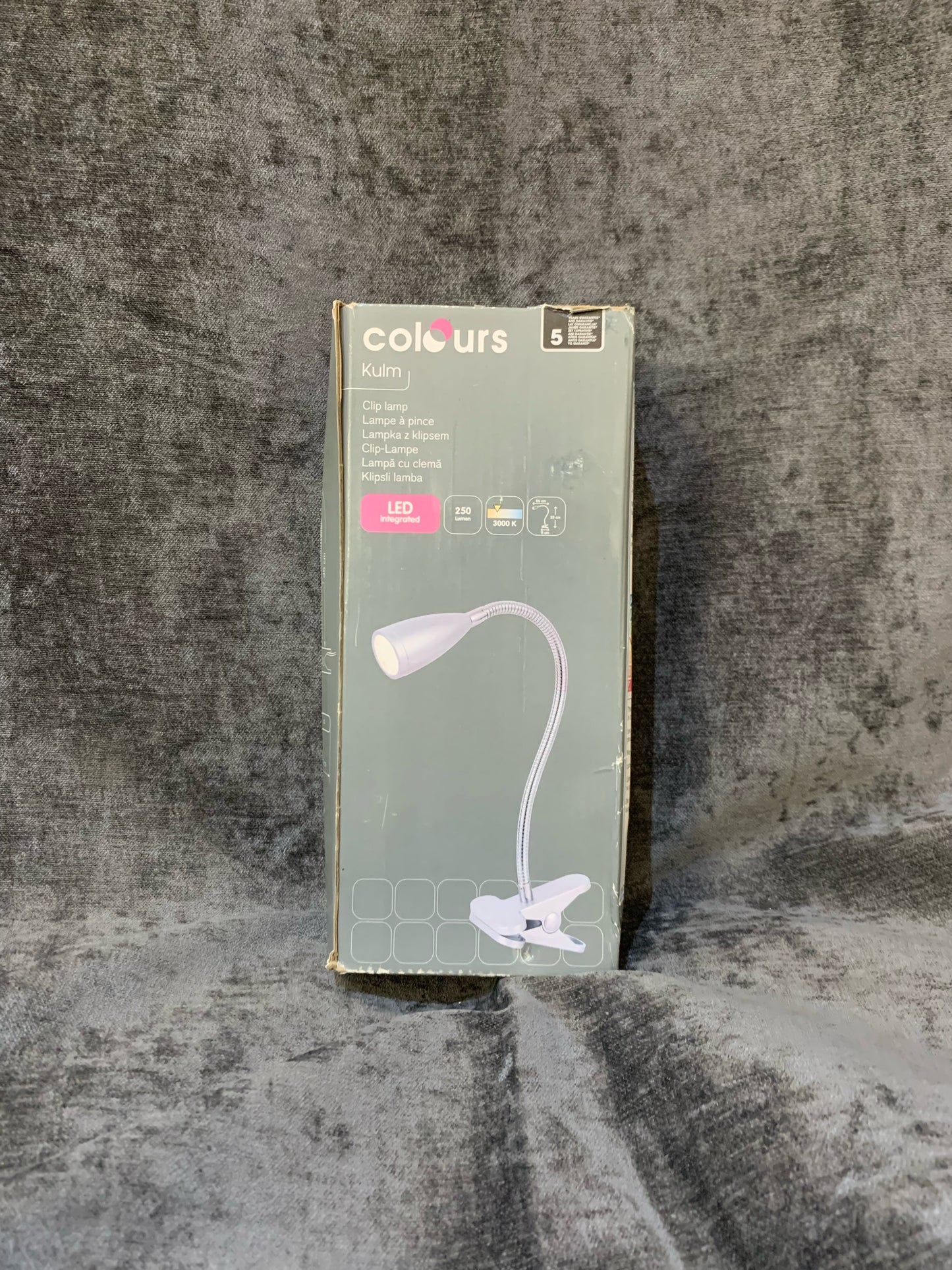 Colours Kulm Matt Silver Clip-On Desk Lamp