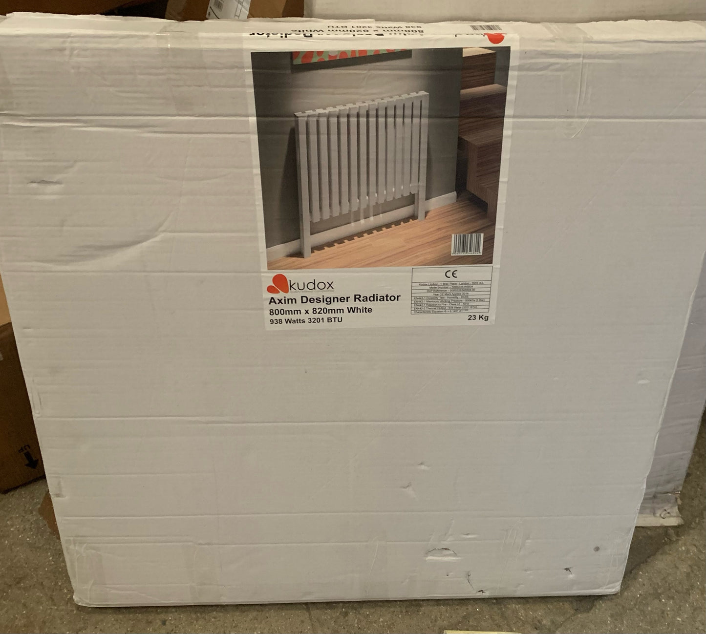 Kudox Axim White Horizontal Radiator 800 X 820mm (S74)