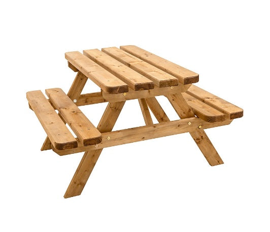 GoodHome Cabbio Kids Brown 4 seater Rectangular Kids picnic table (S156)