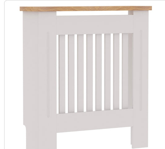 Vida Designs Arlington Small White radiator cover SLAT ON THE ITEM IS NOT CONNECTED CAN BE SCREWED BACK ON!!(S127)