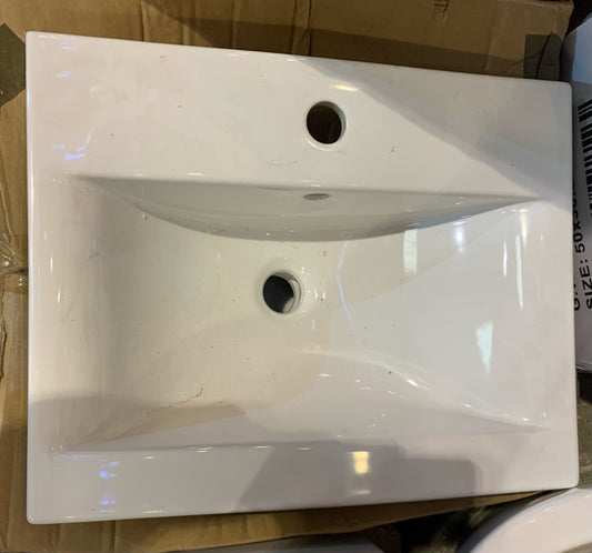 White wash basin rectangle 510*390*180mm (S187)