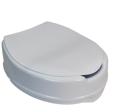 Raised Toilet Seat Aid with Lid 10cm (4") Elevated Strong and Durable (S192)