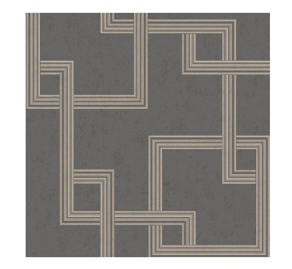 GoodHome Amfi Grey Metallic effect Geometric Textured Wallpaper (E) (S267)